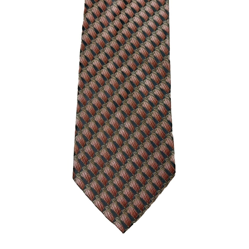 Ermenegildo Zegna Mens Silk Neck Tie Multicolor Geometric Abstract Designer‎